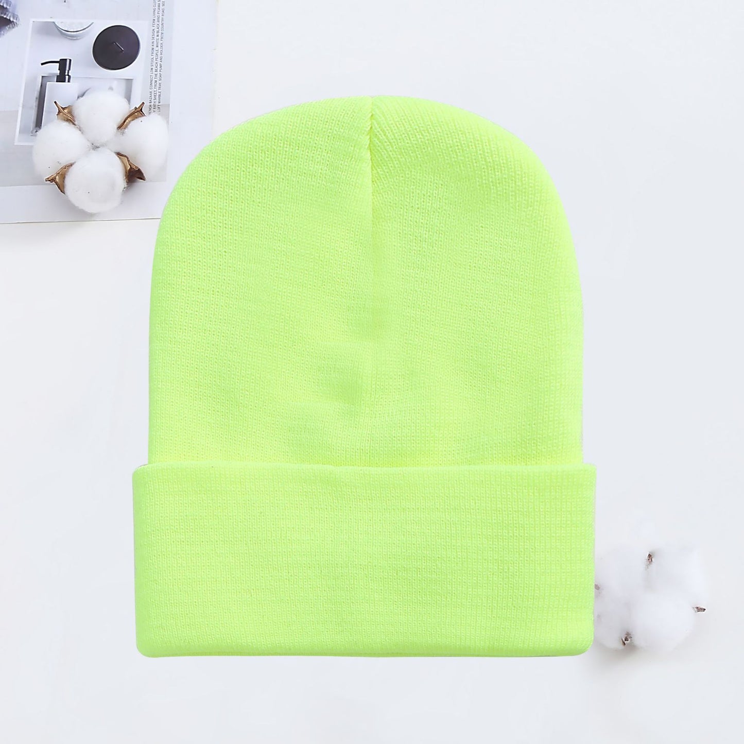 Knitted Hat AutumnWinter Cold Hat Couple Knitted Hat Candy Color