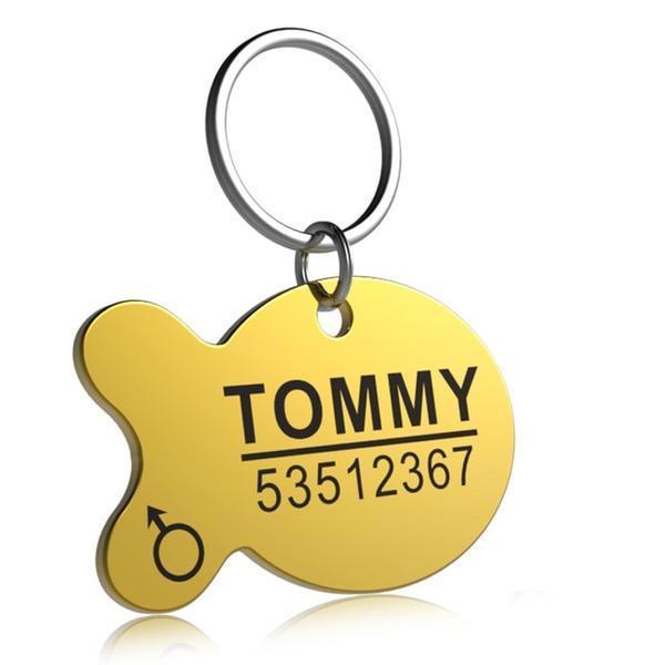 Print on Demand Pet Titanium Steel Tag Engrave Dog Name, Phone Number, Address, Photo