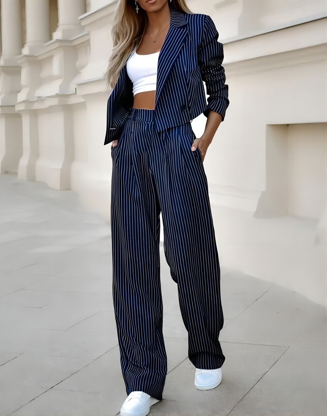 Women's Spring Fashion Striped Suits