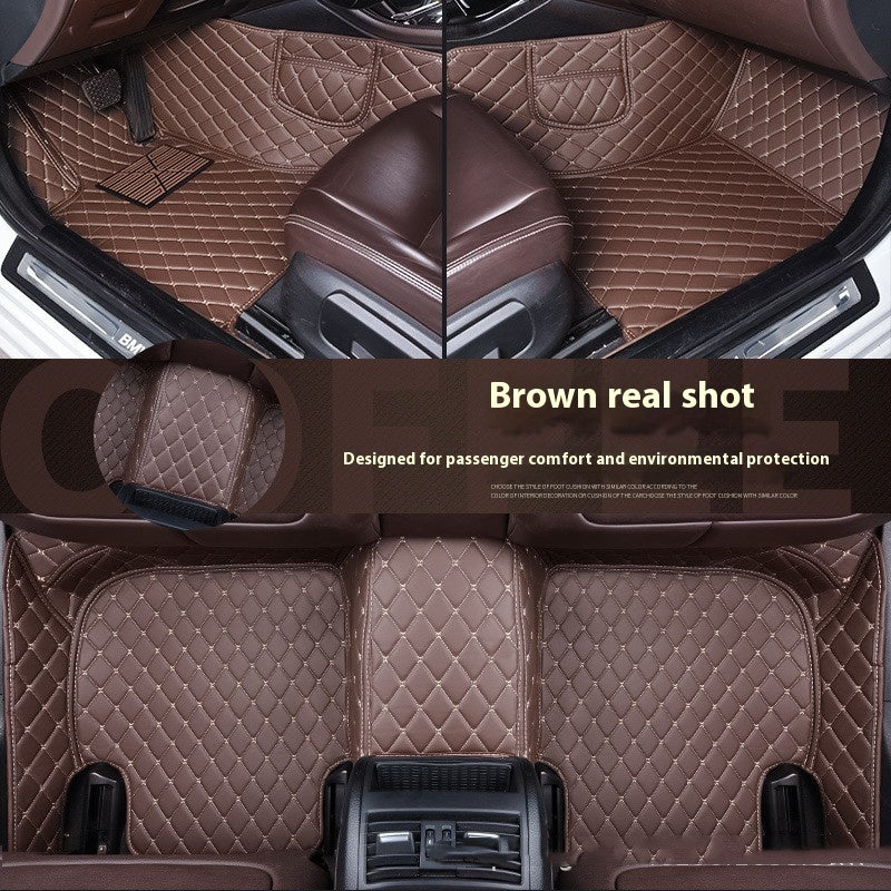 Fully Surrounded Car Leather Floor Mat Pad All Weather Protection