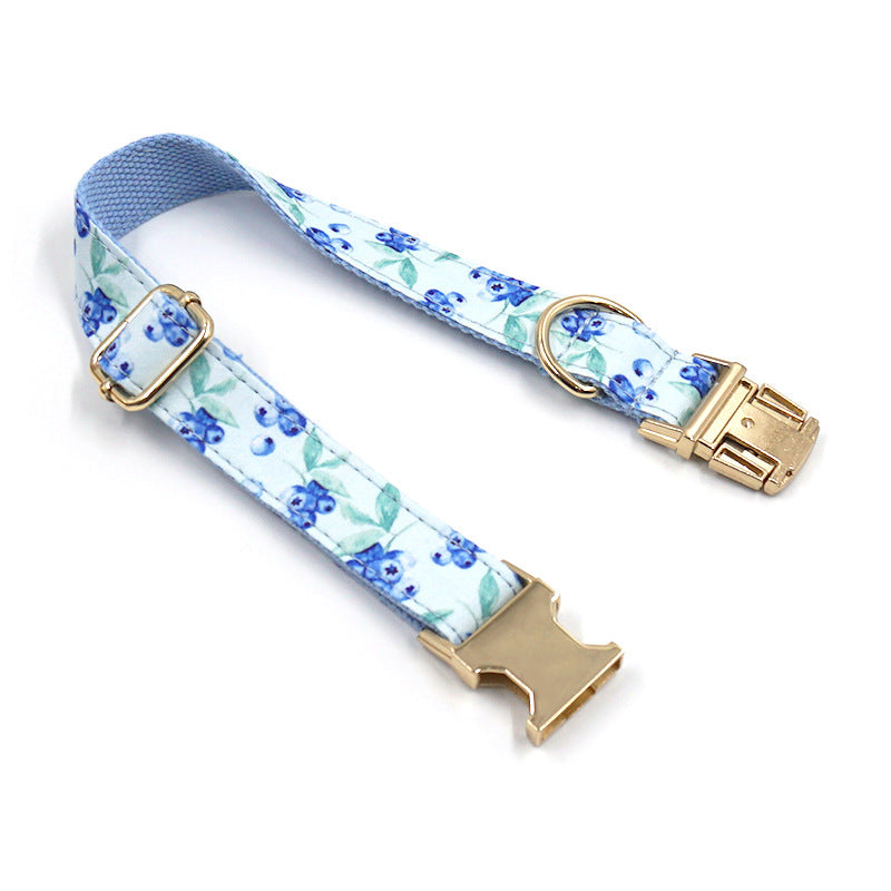 Cute Blueberry Print Pet Lettering Collar