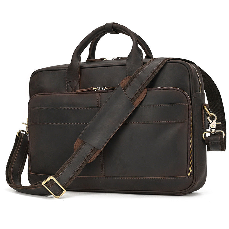 Men's First Layer Cowhide Portable Briefcase