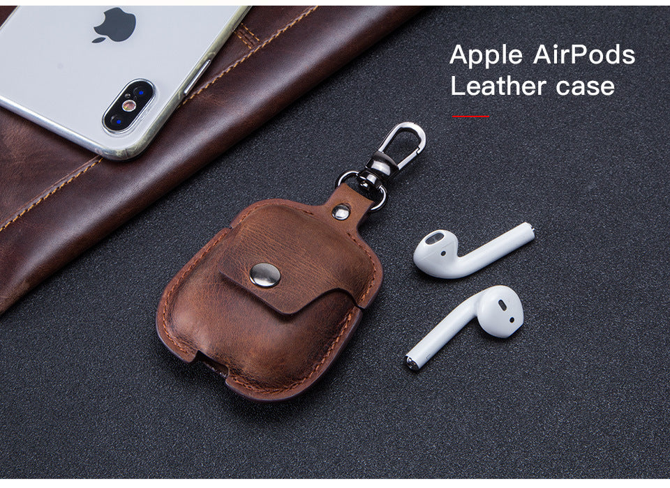 Compatible with Apple, Compatible with Apple , Apple AirPods Covers Leather Keychain Portable Headset