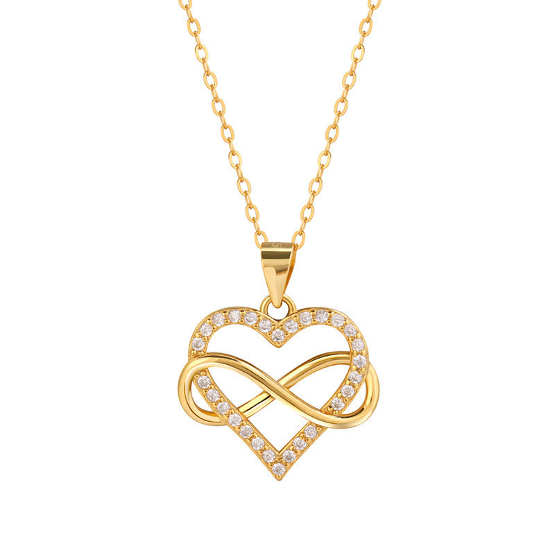 Unlimited Love Necklace Women Wrapped Love Valentine's Day Gifts All Match High-grade Can Not Be Dropped Collarbone Chain