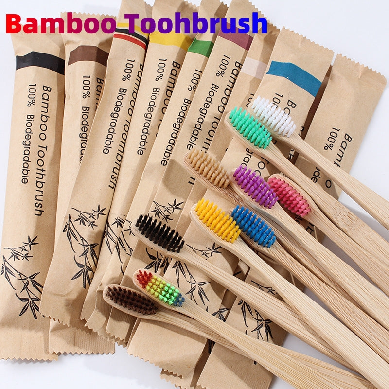 Natural Bamboo Toothbrush (10pcs set)