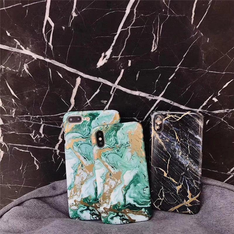 Golden Green Marble Phone Case Custom Logo