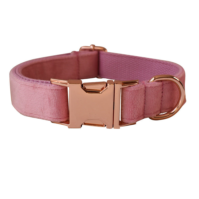 Goose Down Dog Collar Double Microfiber Rose Gold Buckle