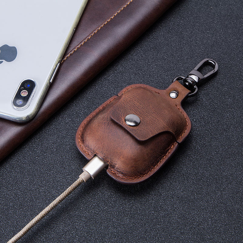 Compatible with Apple, Compatible with Apple , Apple AirPods Covers Leather Keychain Portable Headset