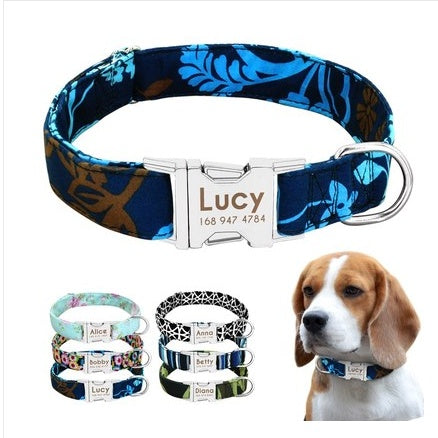 Cat Dog Collar Collar Lettering Anti-lost Tag Small Large Dog Traction Rope Collar Bell Dog Tag Custom