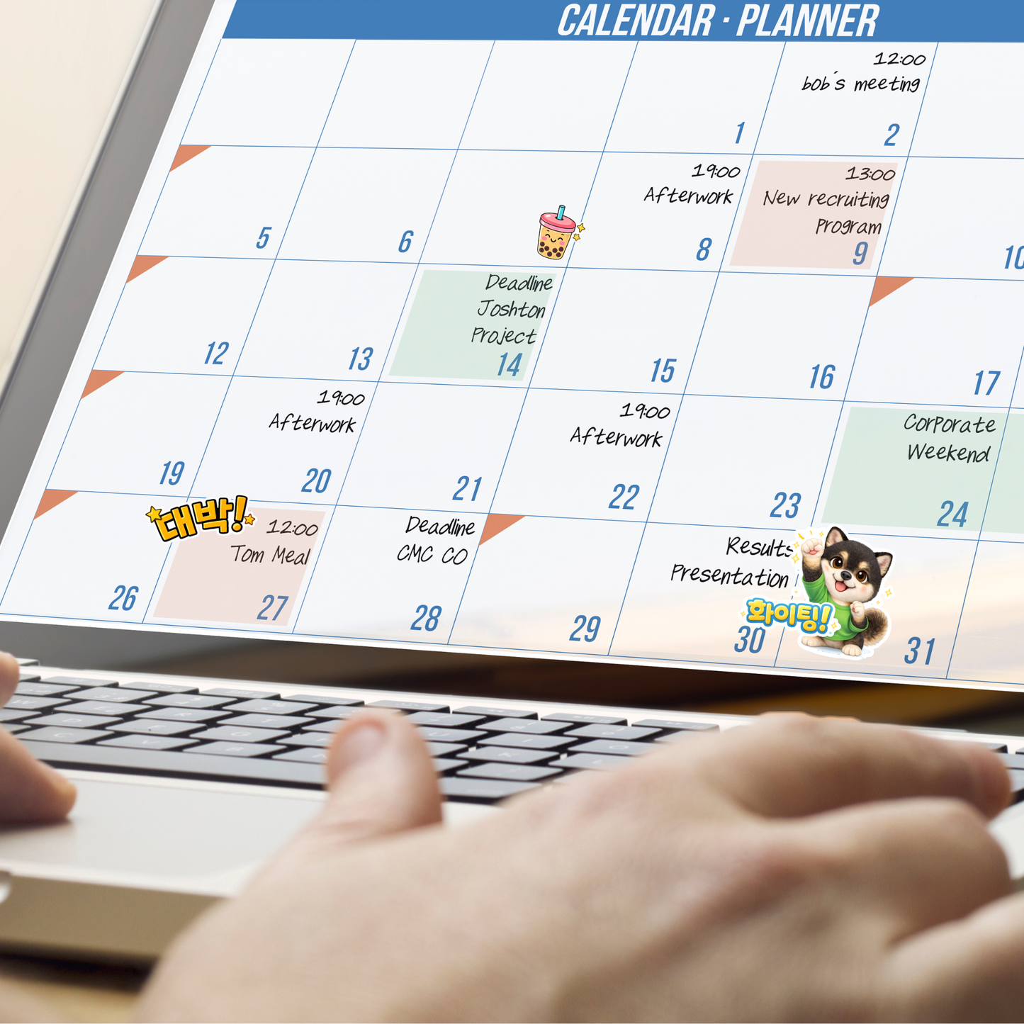 Korean style cute animal Sticker pack, 23pcs digital sticker (PNG)