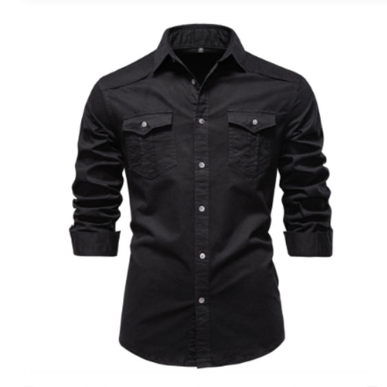 Men's Long-sleeved Denim Shirt