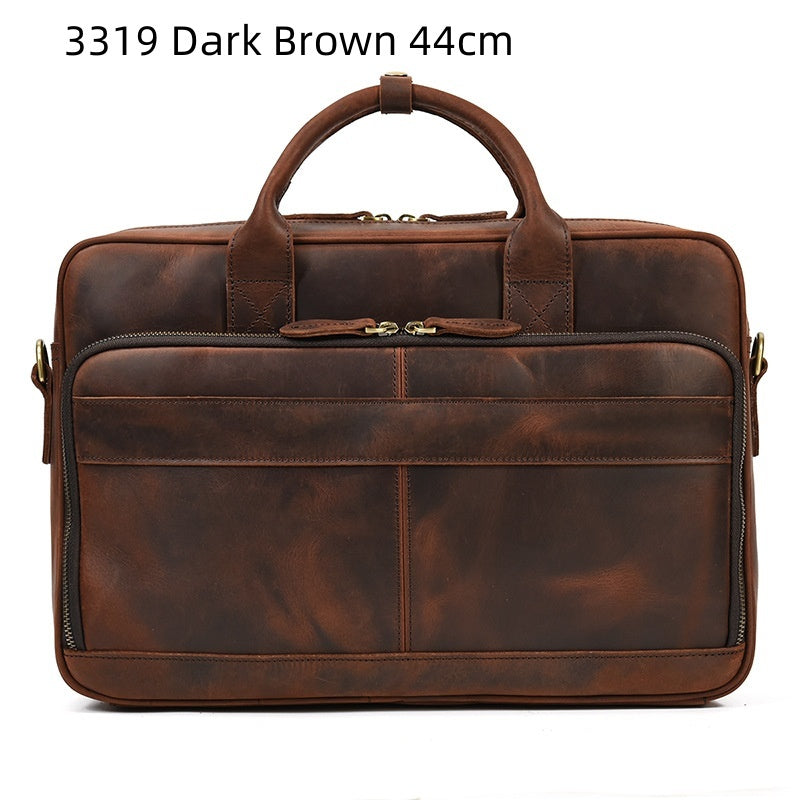 Men's First Layer Cowhide Portable Briefcase