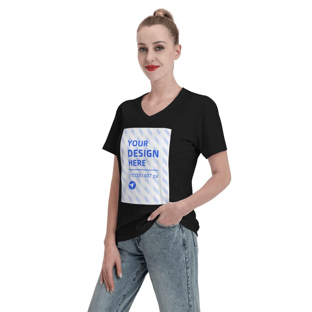 Simple And Practical Women's V-neck Short-sleeved T-shirt