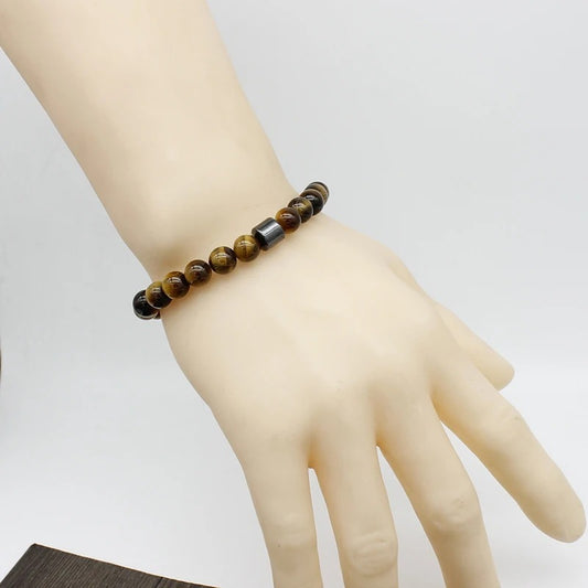 European And American Natural Tigereye Bracelet Men