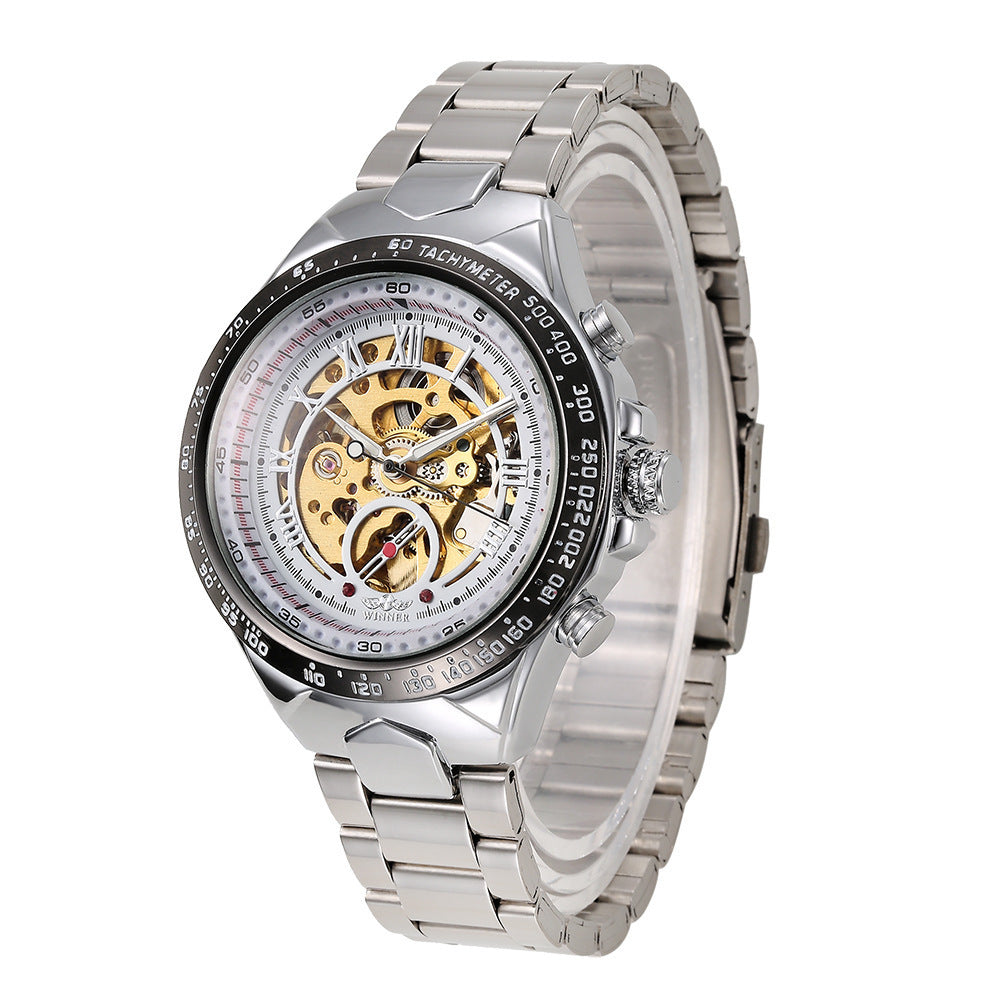 Men's Personality All-steel Hollow Automatic Mechanical Watch