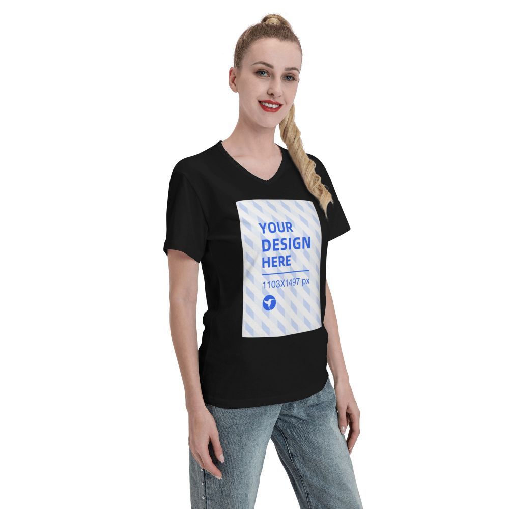 Simple And Practical Women's V-neck Short-sleeved T-shirt