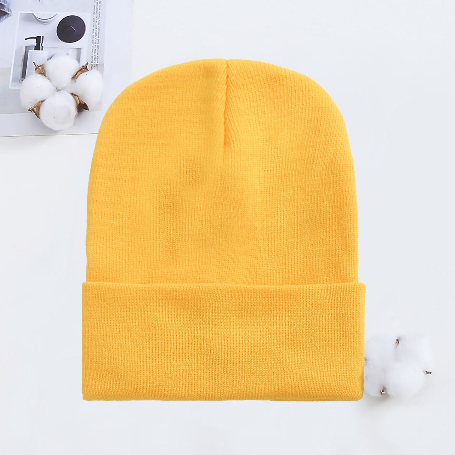 Knitted Hat AutumnWinter Cold Hat Couple Knitted Hat Candy Color