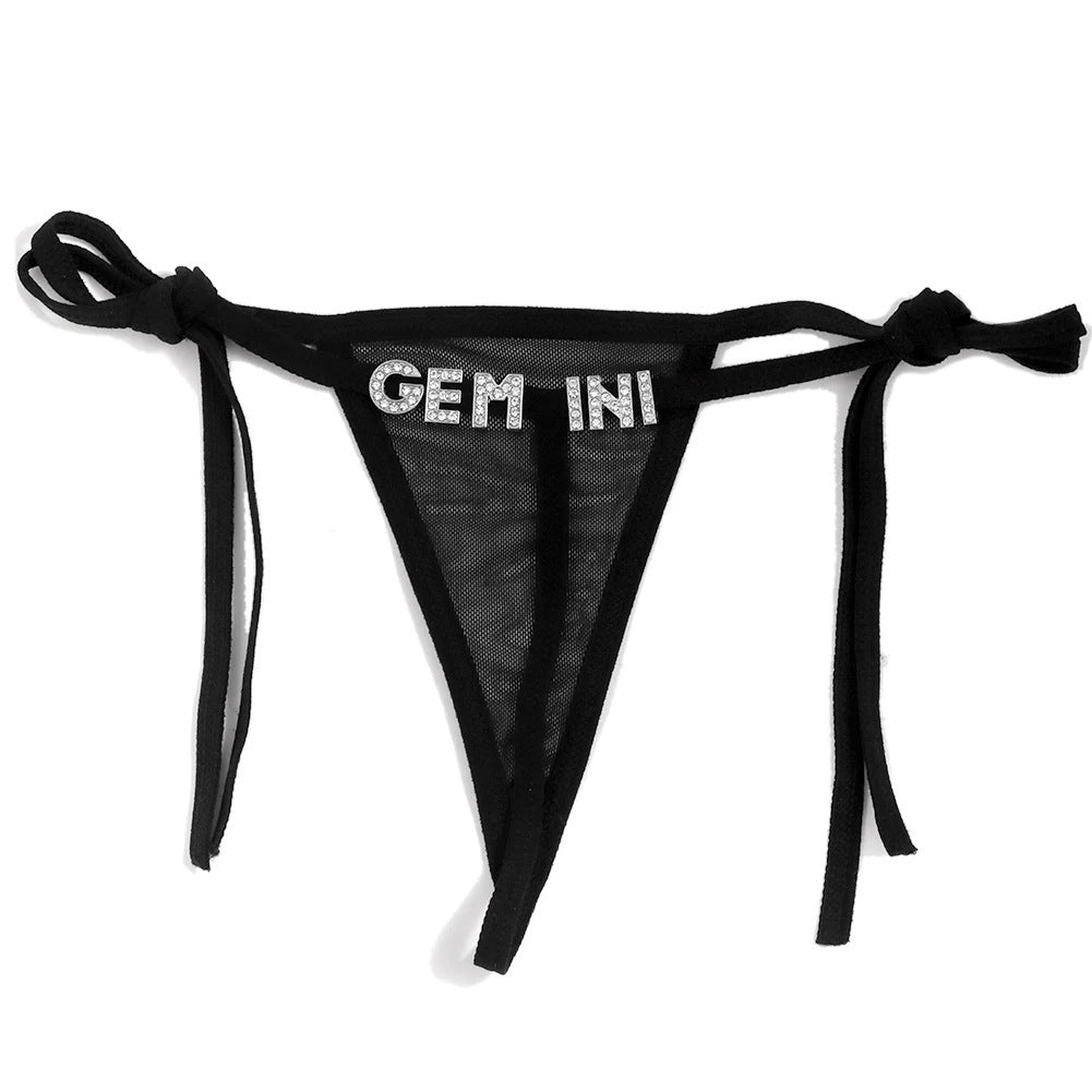 Custom Adjustable Rhinestone Letter Underwear