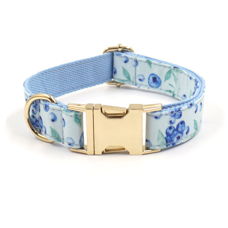 Cute Blueberry Print Pet Lettering Collar