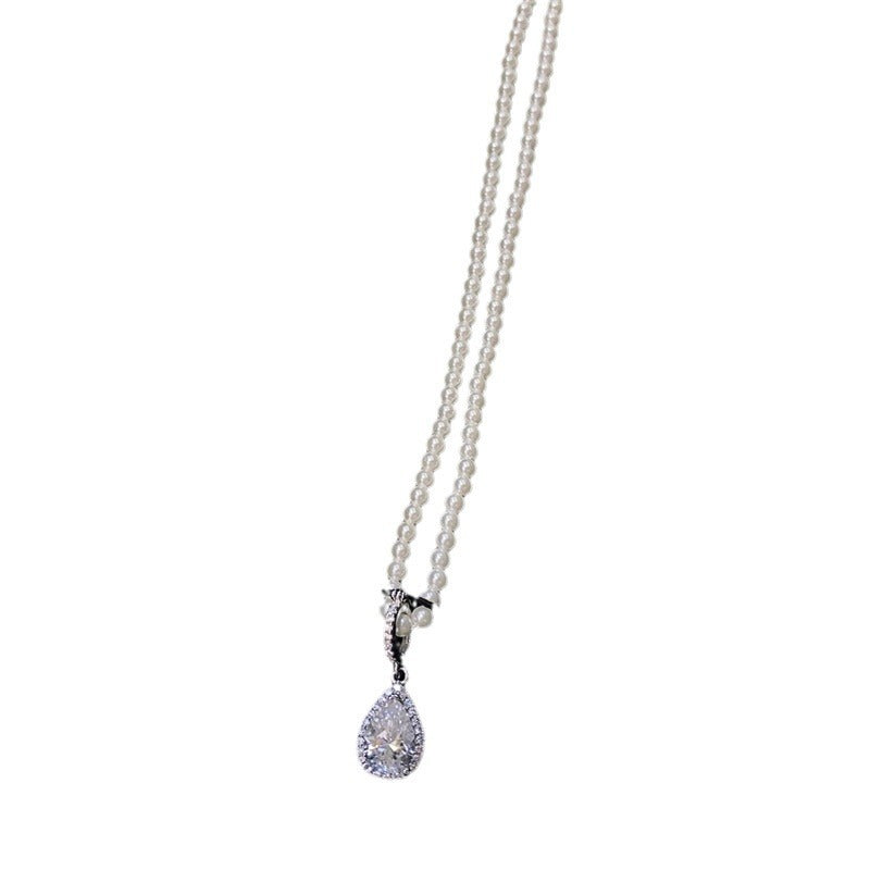 Pearl Moissanite Necklace Clavicle Chain Affordable Luxury Fashion Female Pendant