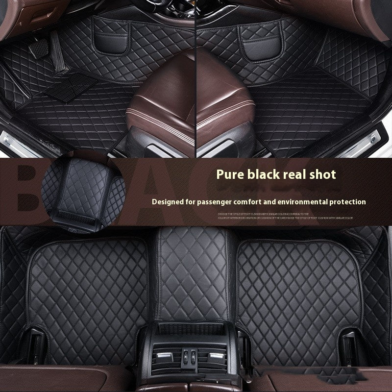 Fully Surrounded Car Leather Floor Mat Pad All Weather Protection