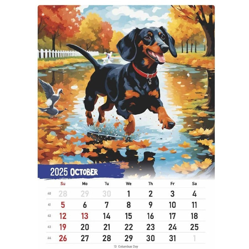 2025 Dachshund Calendar Daily Weekly Monthly Planner Paper Hanging Wall Calendar Gift Home Decor Wall Calendar Supplies