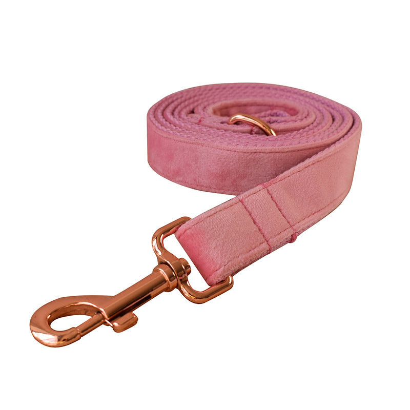 Goose Down Dog Collar Double Microfiber Rose Gold Buckle