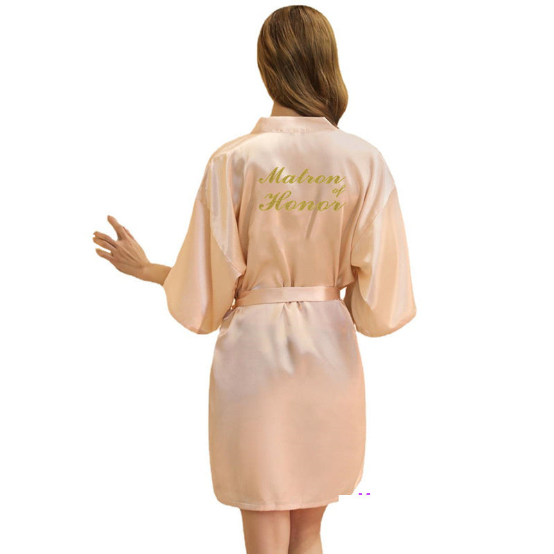 Married Bridesmaid Satin Silk Cardigan Gown