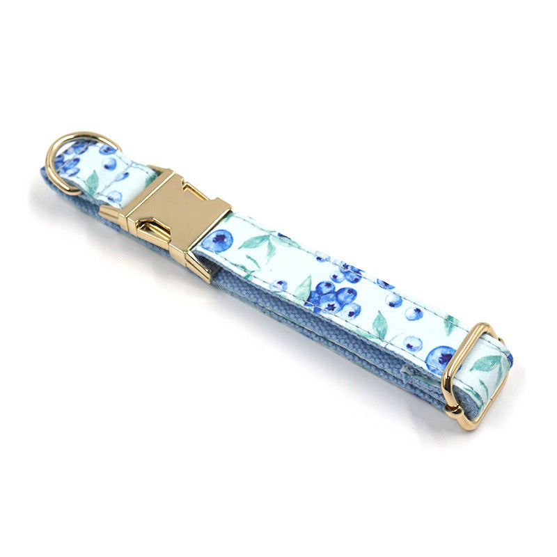 Cute Blueberry Print Pet Lettering Collar