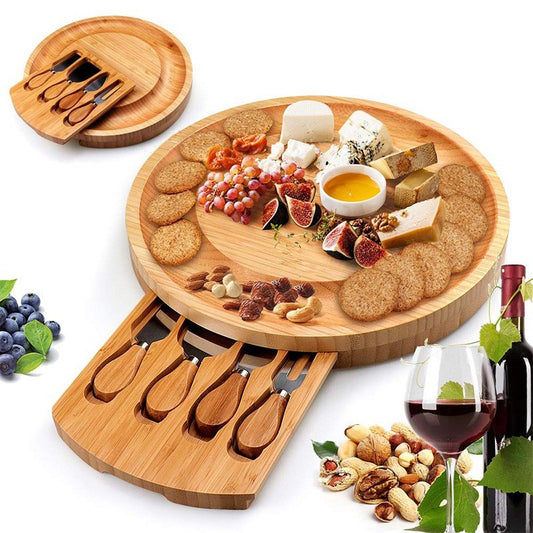 Bamboo Cheese Plate & Knife Set