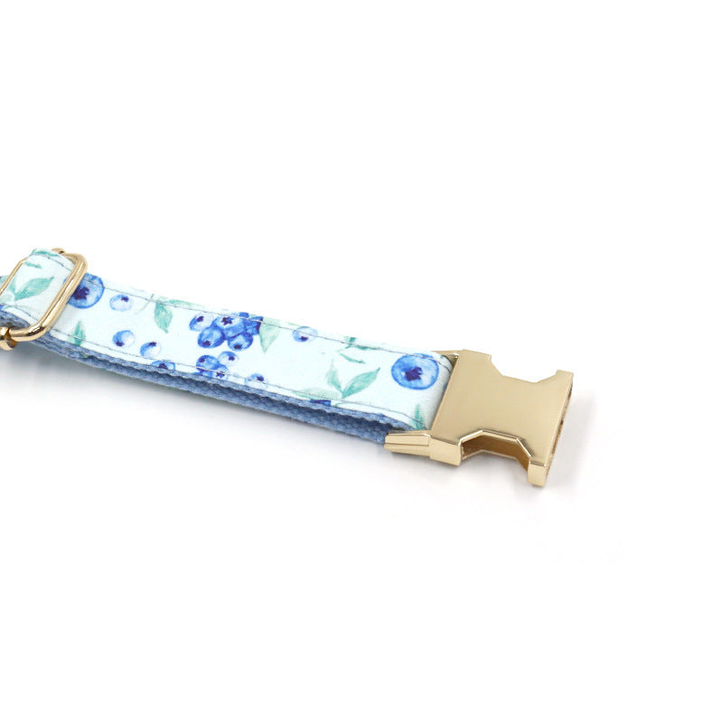 Cute Blueberry Print Pet Lettering Collar