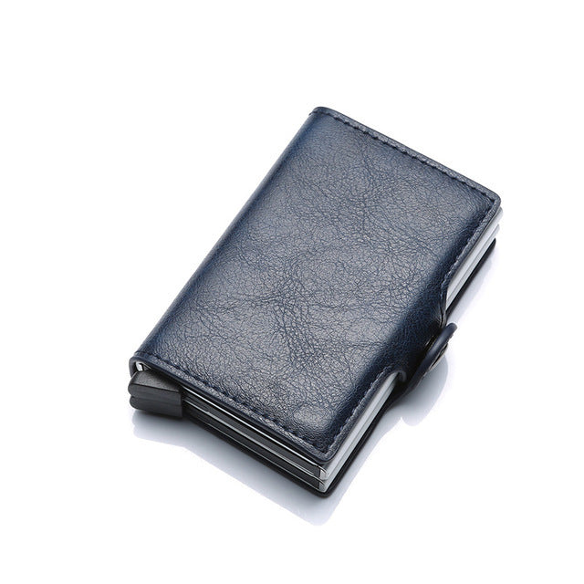 Metal Leather Card Holder Pocket Commercial Bank Credit Card