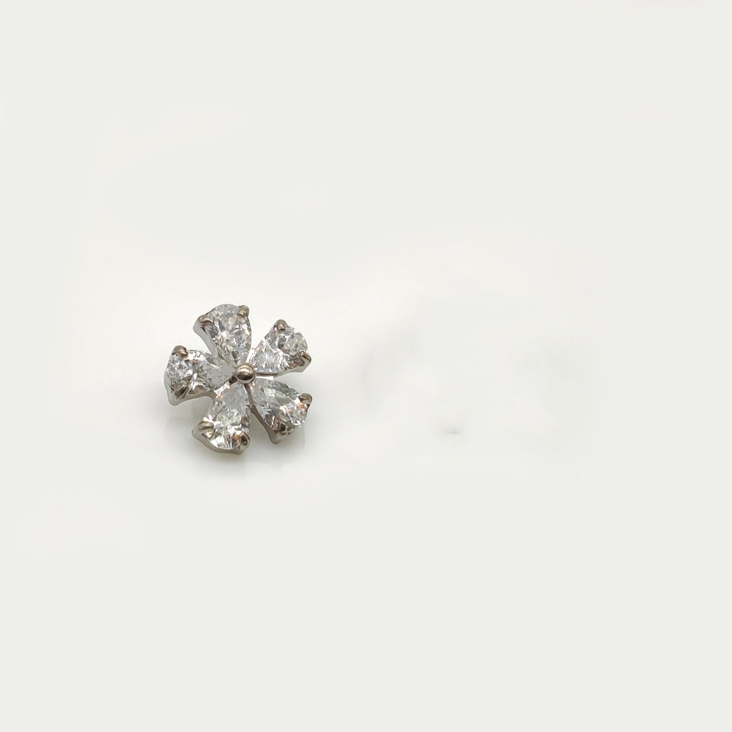 Titanium Alloy Flower Super Zircon Stud Earrings