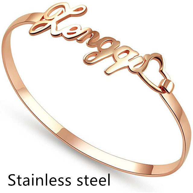 Customized Name Bracelet Personalized Custom Bangles Stainless Steel Jewelry