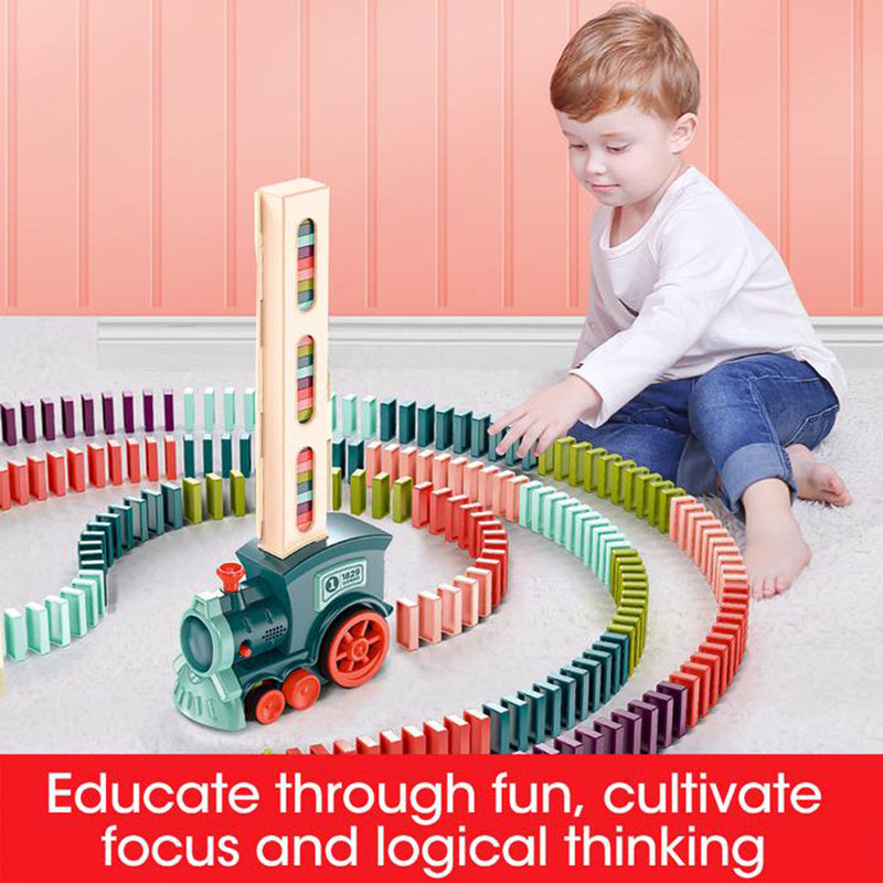 Domino Train Toys Baby Toys Car Puzzle Automatic Release Licensing Electric Building Blocks Train Toy