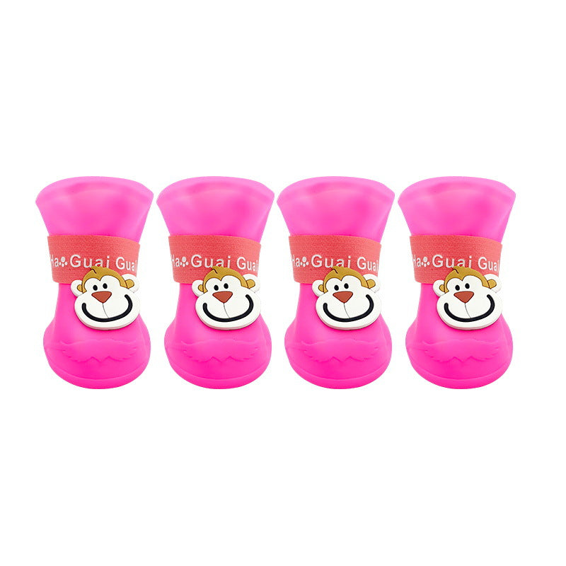 Pet Boots Silicone Waterproof Non-slip