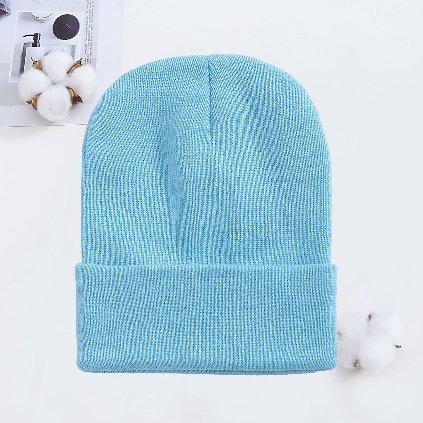 Knitted Hat AutumnWinter Cold Hat Couple Knitted Hat Candy Color