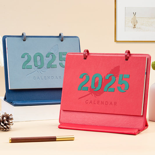 2025 Creative Magnetic Leather Frame Desk Calendar