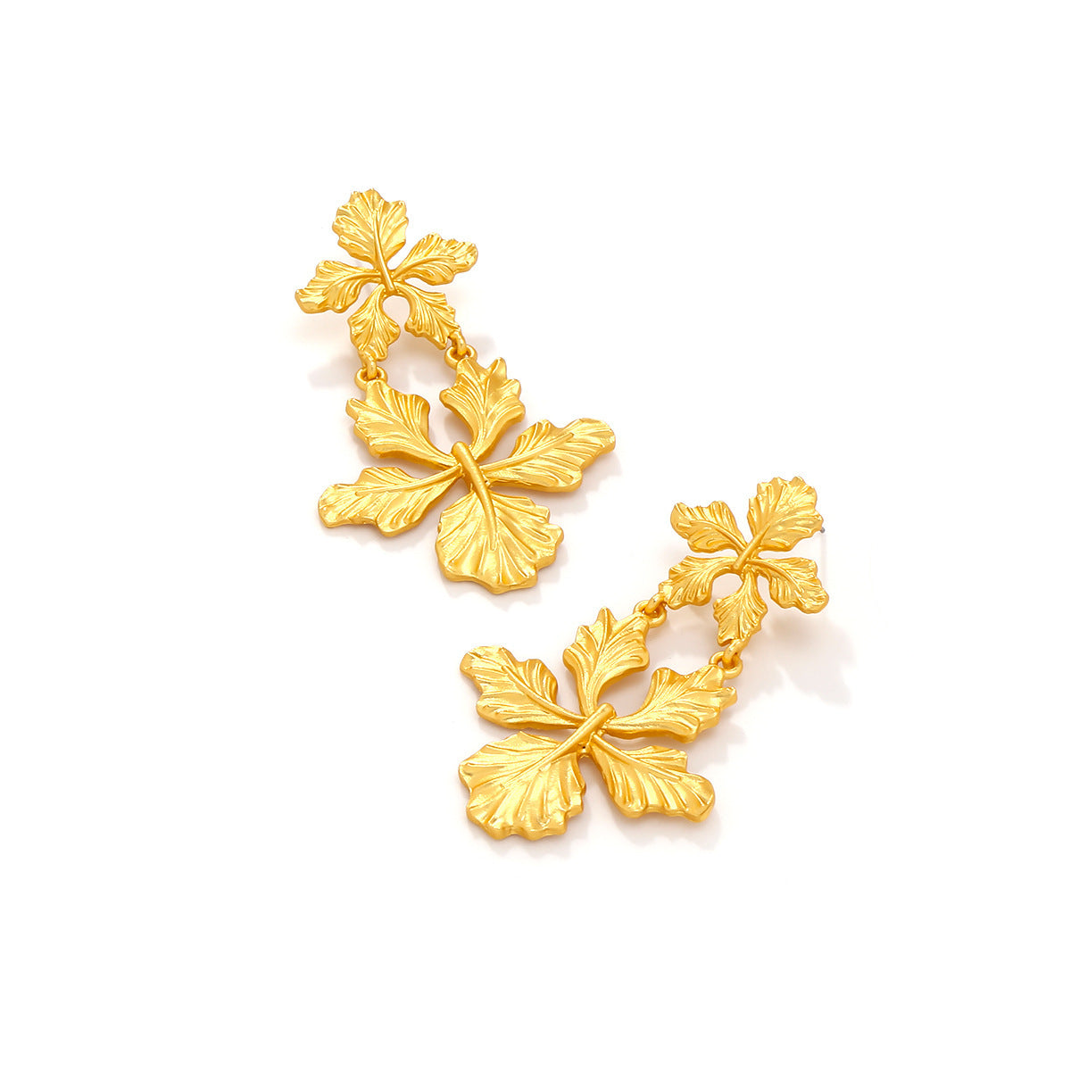 Eye-catching Hollow Matte Gold Laminated Flowers